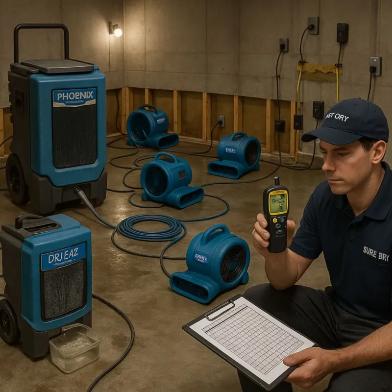 Structural Drying and Dehumidification process in Louisa County, VA